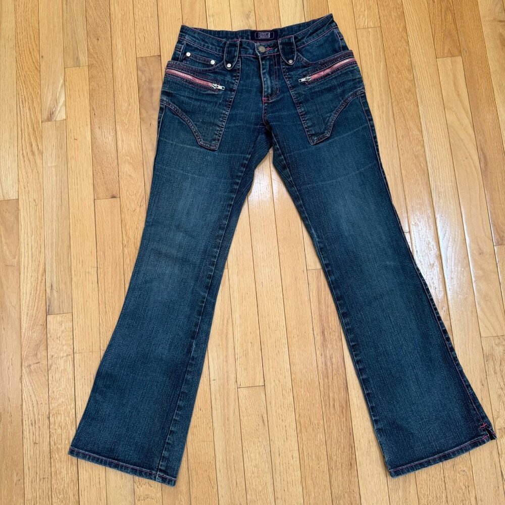 Crest Jeans Bootcut Denim with Pink Zippers – Size 5/6